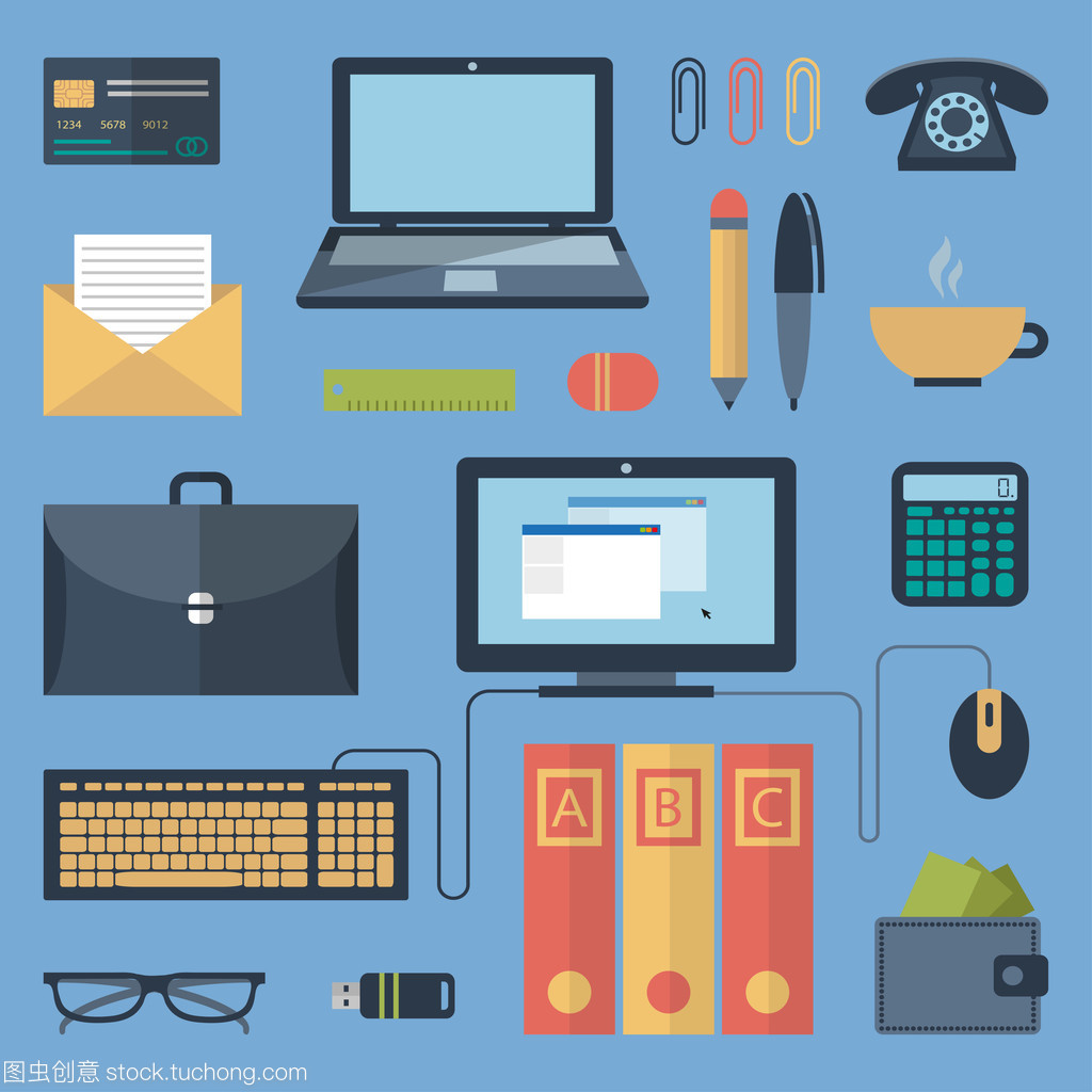 平面樣式辦公用品套裝 提升辦公效率與美學(xué)體驗